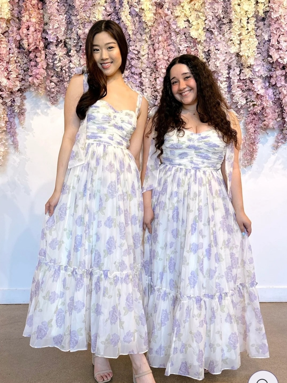 Lavender Floral Tie-Shoulder Maxi Dress - Picture 4 of 6